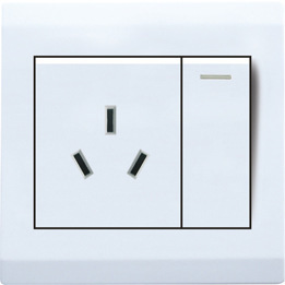 【明裝開關(guān),一帶16A插座,墻壁開關(guān)】?jī)r(jià)格,廠家,圖片,電工開關(guān),溫州市龍灣天河鴻強(qiáng)電器廠-